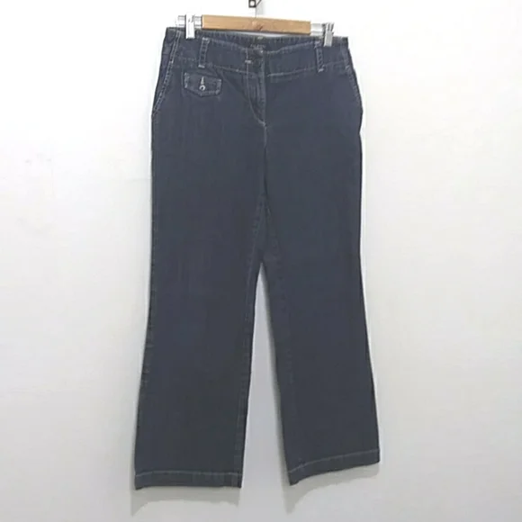 Talbots Petites Size 8 Signature Flare Jeans Premium Denim Made In India - Picture 3 of 9